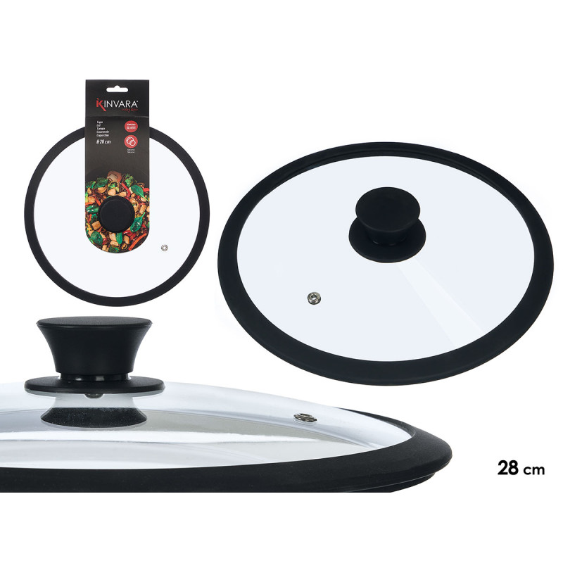 TAMPA DE SILICONE DE VIDRO COM 28 CM DE DIÂMETRO