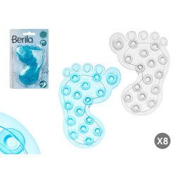 CONJ 8 TAPETE BANHEIRA PÉS ANTI-DERRAP SORT 2 COR