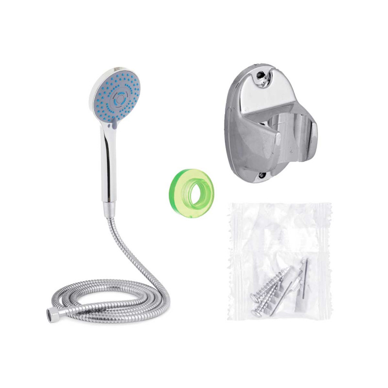 SHOWER HEAD AND HOSE 2M W/REG GREY BASE