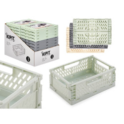 SCATOLA PIEGHEVOLE PLASTICA 22X15CM ASS 3 COL