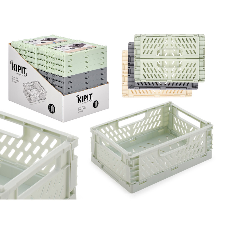FOLDABLE PLASTIC BOX 22X15CM ASRT 3 COLOR