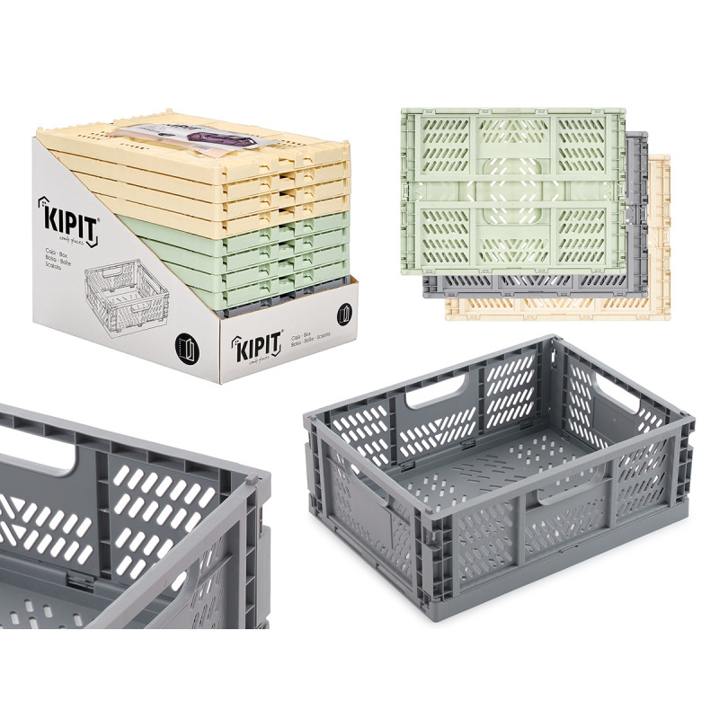 CAJA PLEGABLE PLASTICO 40X30CM SURT 3 COL