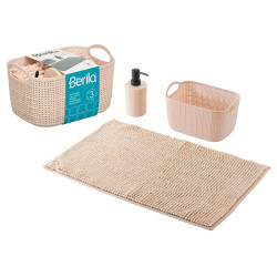 SET 3PCS SALLE DE BAIN BEIGE 
