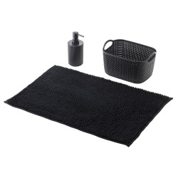 SET DA BAGNO 3 PEZZI NERO 