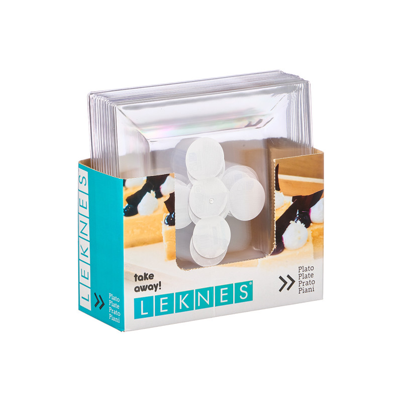 ASSIETTE CARRE PETIT TRANSPARENT 20X20CM