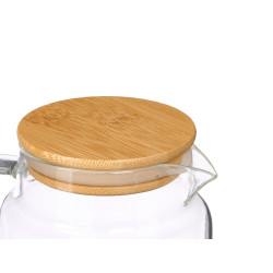 JARRO QUADRADO BOROSILICATO TAMPA BAMBU 1,5L. POR