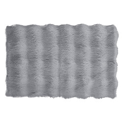 TAPPETO GRIGIO 40X60CM A PELO GOFFRATO