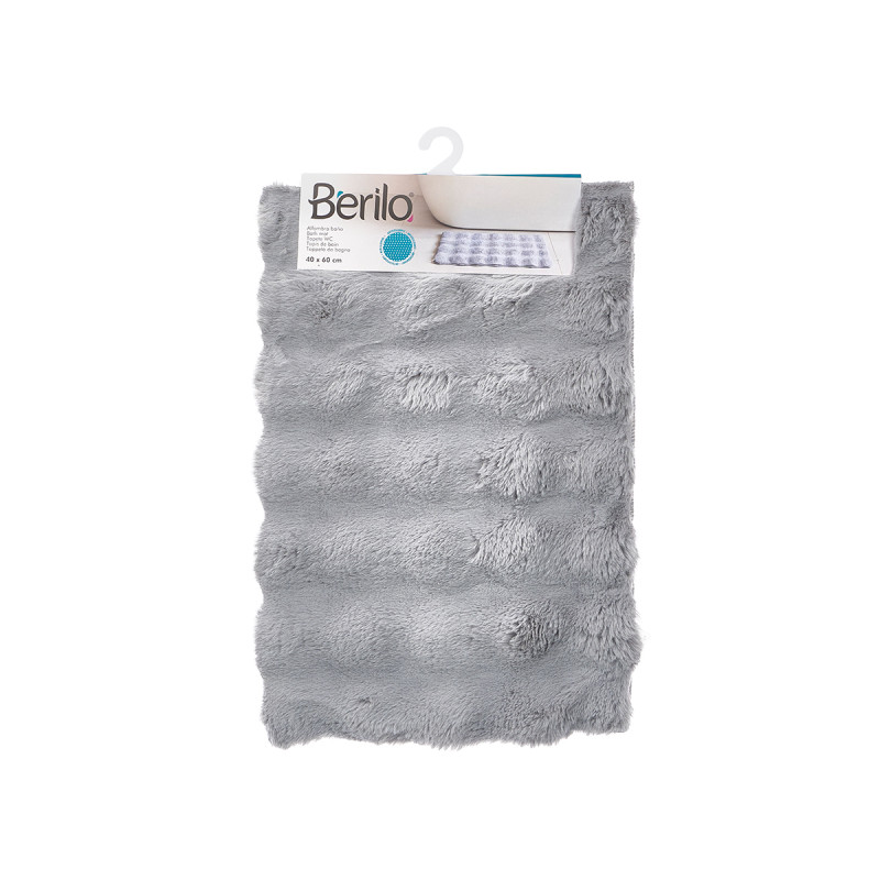 GRIS 40X60CM TAPIS A POILS GAUFRES