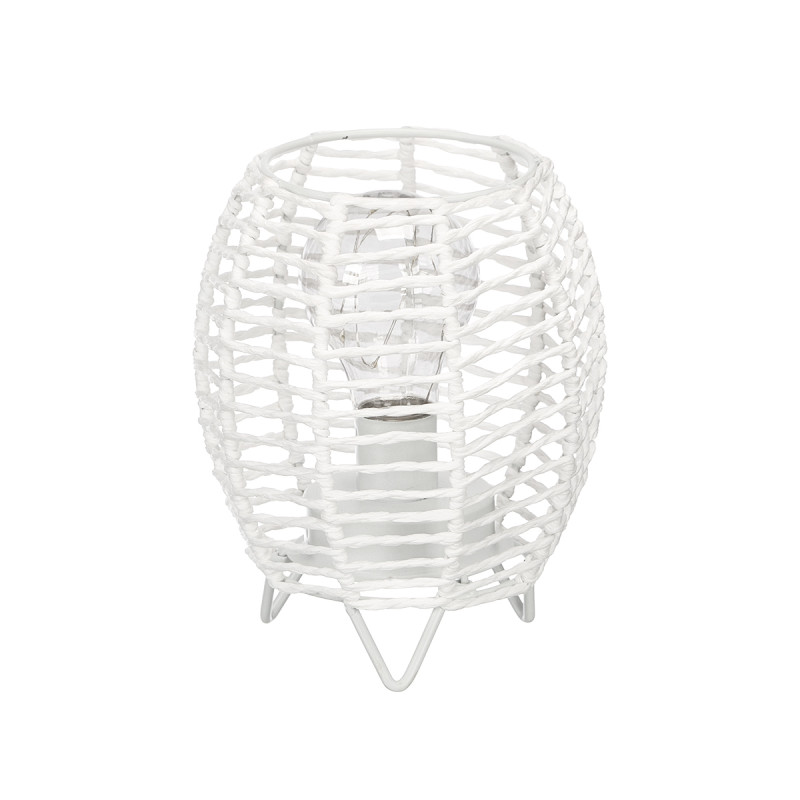 LAMPE DE TABLE RONDE CORDE BLANCHE