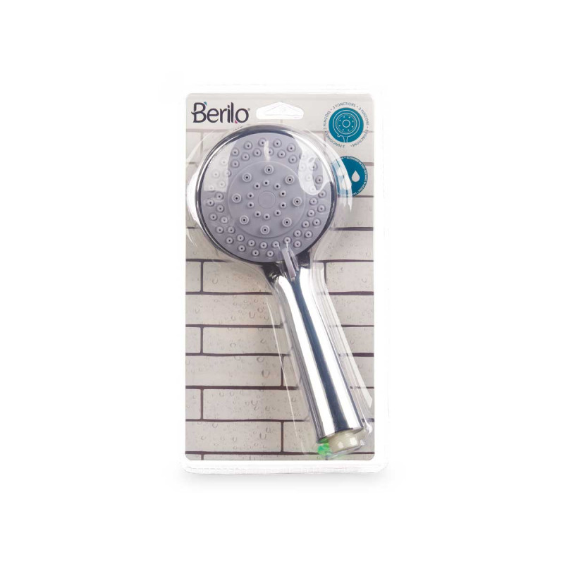 SHOWER HEAD AND HOSE 2M W/REG GREY BASE