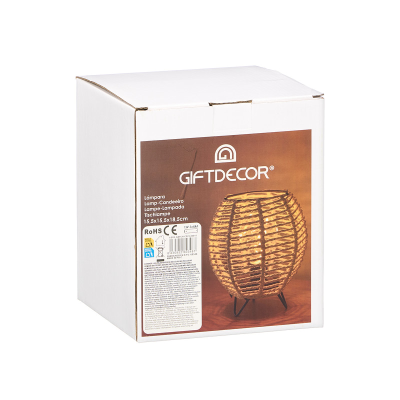 LAMPE TABLE RONDE EN CORDE