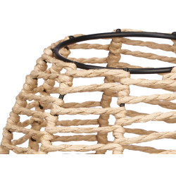 LAMPADA DA TAVOLO OVALE CORDA BASE LEGNO