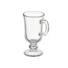 GLASS LATTE COFFEE CUP WITH FOOT AND HANDLE 250ML