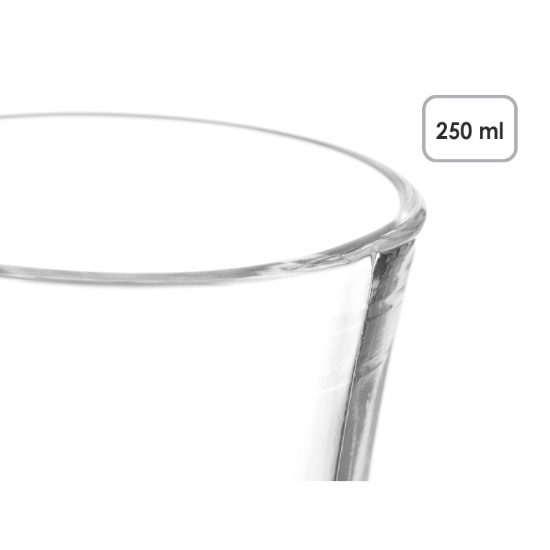 TAZA VIDRIO CAFE LATTE CON PIE Y ASA 250ML