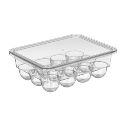 COPO PARA OVOS COM 12 CAVIDADES E TAMPA