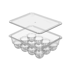 COPO PARA OVOS COM 12 CAVIDADES E TAMPA