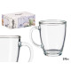 TAZZA VETRO COLAZIONE COLORE 370 ML CON MANICO