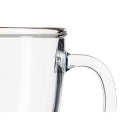 GLASS MUG BREAKFAST 370ML WITH HANDLE