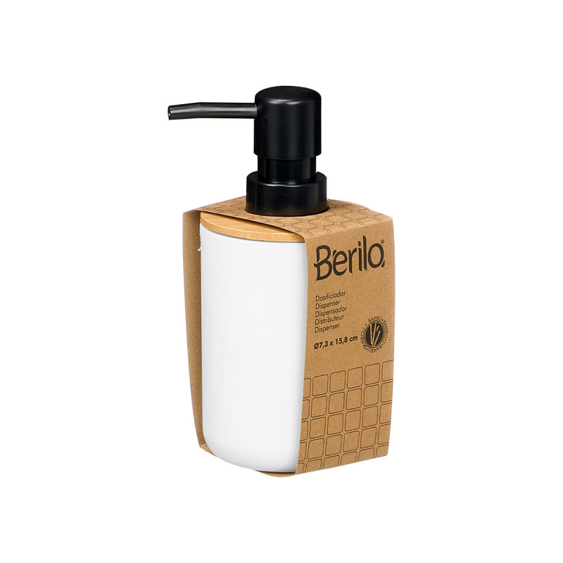 WHITE BAMBOO PLASTIC DISPENSER