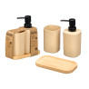 SET DISPENSER BICCHIERE BASE BAMBU BEIGE