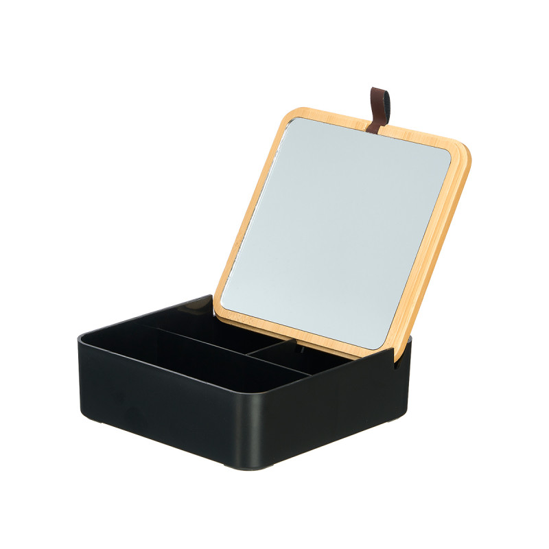 BLACK BAMBOO PLASTIC MIRROR ORGANIZER