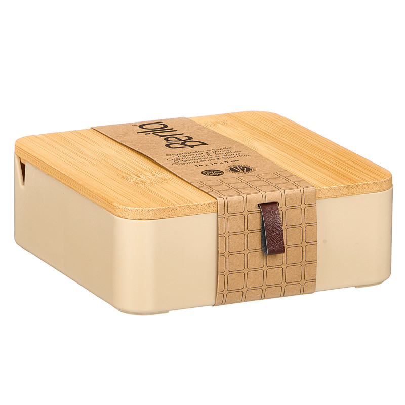 ORGANIZZATORE PLASTICA SPECCHIO BAMBU BEIGE