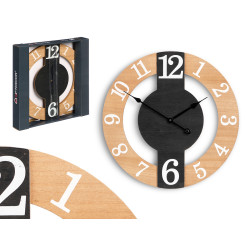 RELOJ PARED NEGRO NATURAL