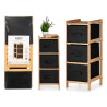 BAMBOO SHELF 3 BLACK DRAWERS 28,5X26X70CM