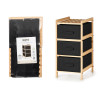BAMBOO SHELF 3 BLACK DRAWERS 36X34X66CM