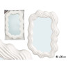 WHITE PLASTIC MIRROR SHAPE 45CM