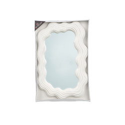 WHITE PLASTIC MIRROR SHAPE 45CM