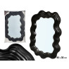 BLACK PLASTIC SHAPED MIRROR 45CM