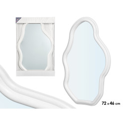 WHITE PLASTIC SHAPED MIRROR 72CM