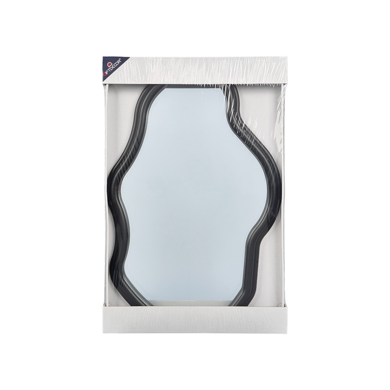 MIROIR DE FORME EN PLASTIQUE NOIR 72CM