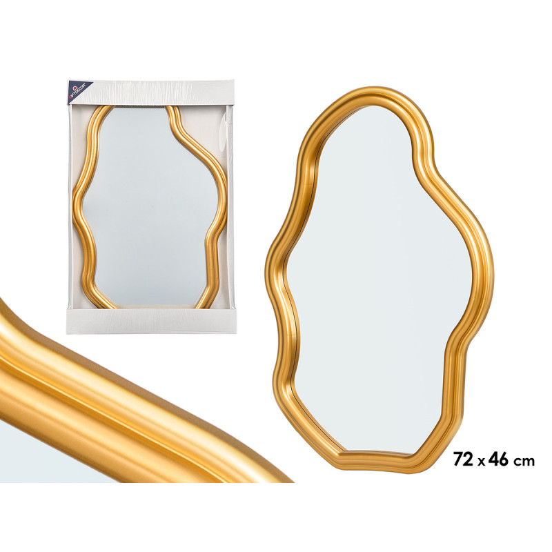 GOLD SHAPED PLASTIC MIRROR 72CM