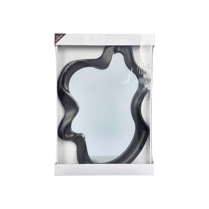 MIROIR DE FORME EN PLASTIQUE NOIR 80CM