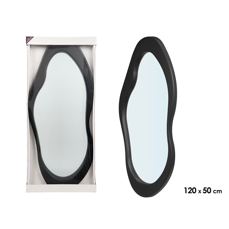 ESPEJO PLASTICO FORMA NEGRO 120CM