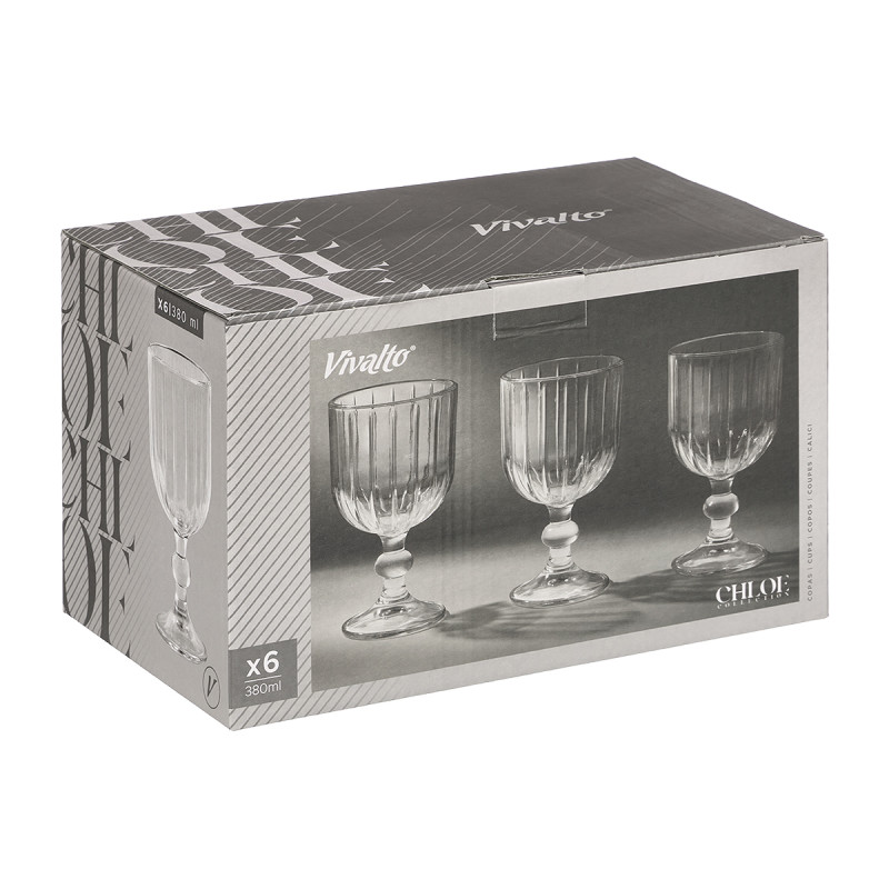 COPA VINO RAYAS 380ML TRANSPARENTE
