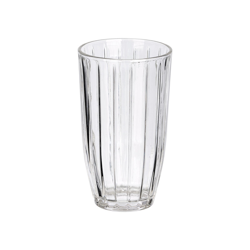 VASO ALTO RAYAS 440ML TRANSPARENTE