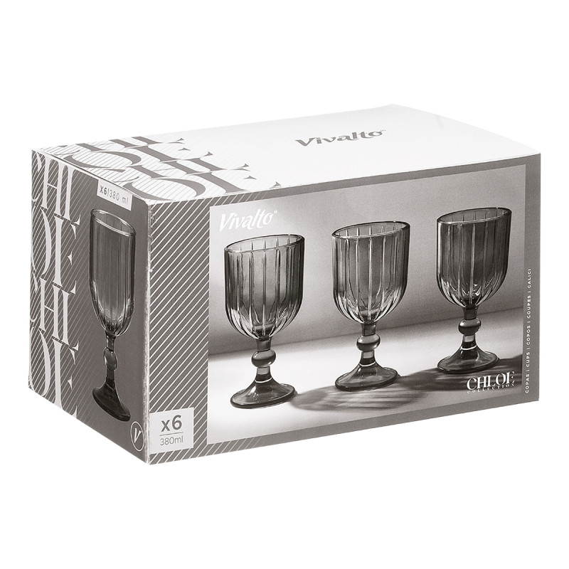 CALICE VINO RIGHE 380ML FUMO