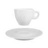 SET 6 120MLWHITE PORCELAIN COFFEE CUPS W PLATE 