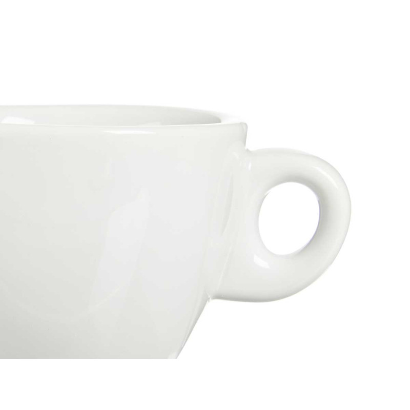 SET 6 120MLWHITE PORCELAIN COFFEE CUPS W PLATE 