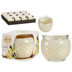 CANDLE WITH GLASS VASE VANILLA