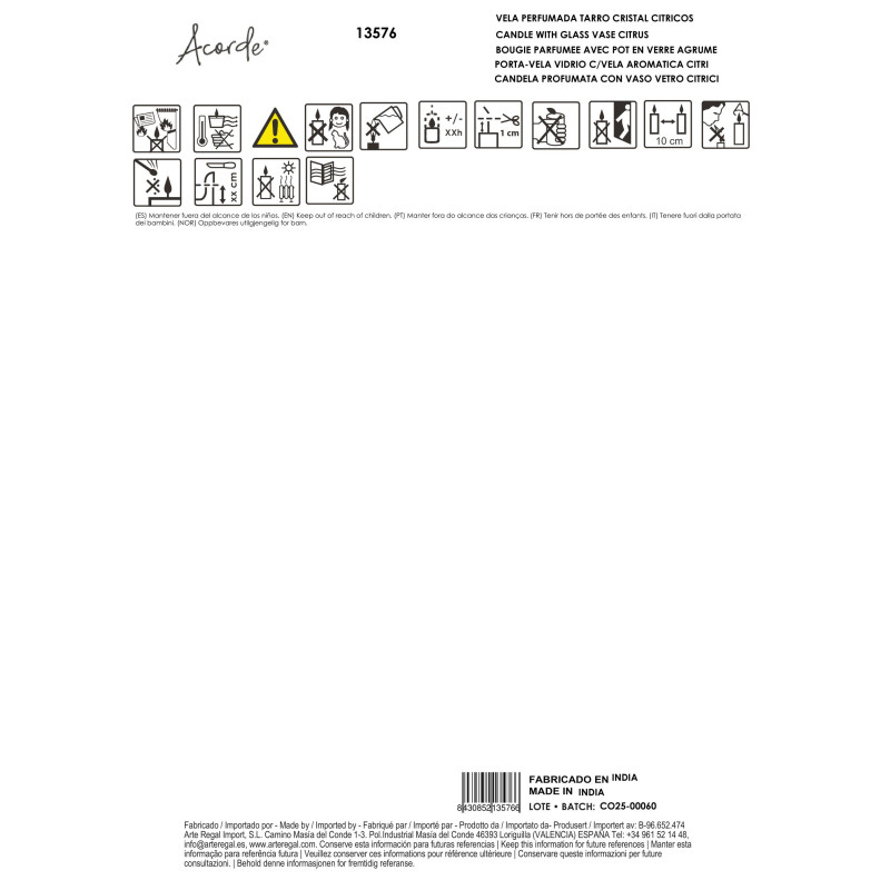 VELA PERFUMADA TARRO CRISTAL CITRICOS