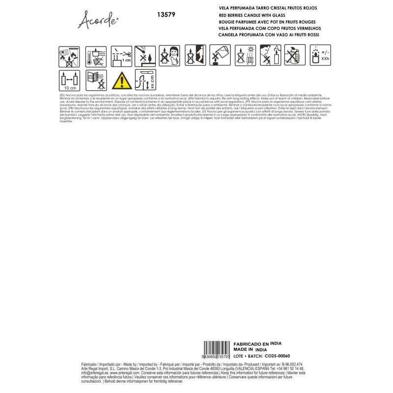 CANDELA PROFUMATA CON VASO AI FRUTTI ROSSI