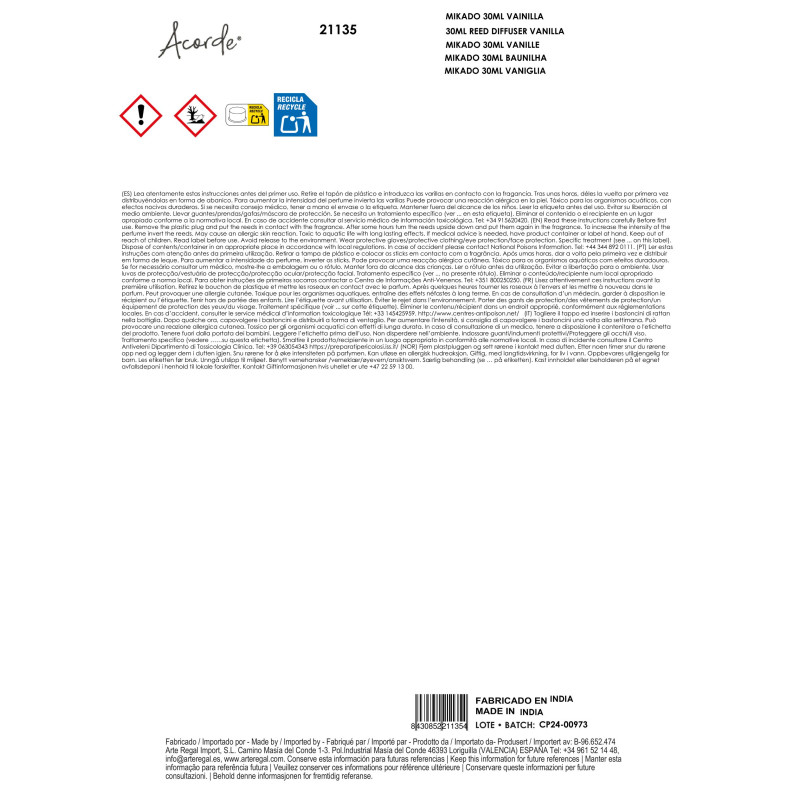 30ML REED DIFFUSER VANILLA