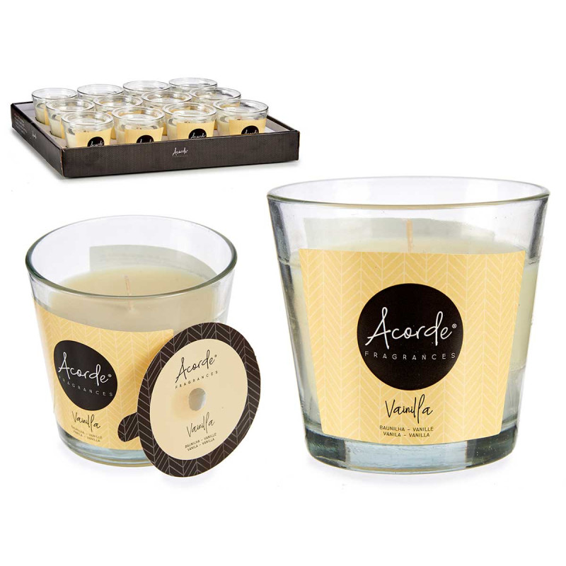 GLASS CANDLE VANILLA 28H