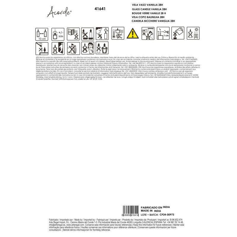 VELA COPO BAUNILHA 28H