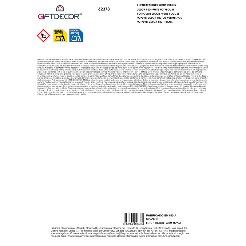 POTPOURRI 200GR FRUITS ROUGES