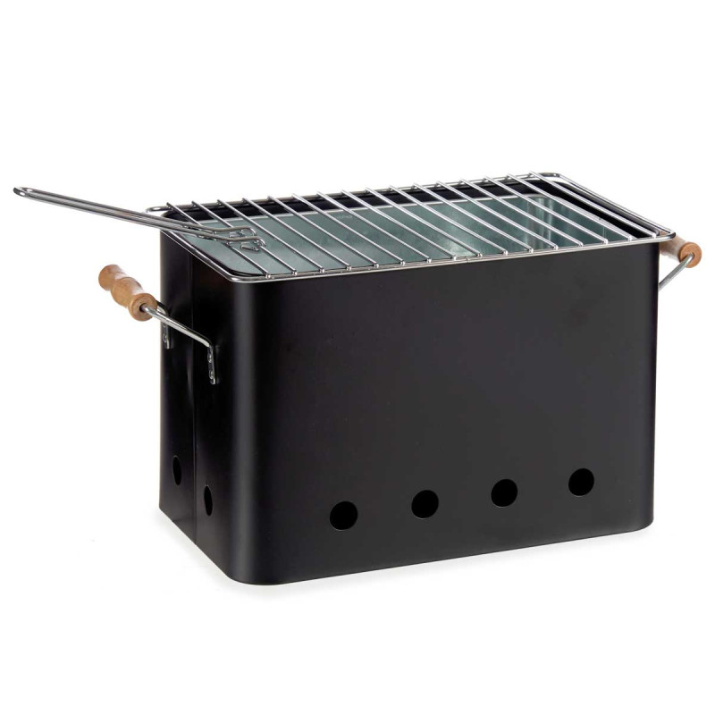 BARBEQUE PORTATILE RETTAN MANIGLIE COL NERO